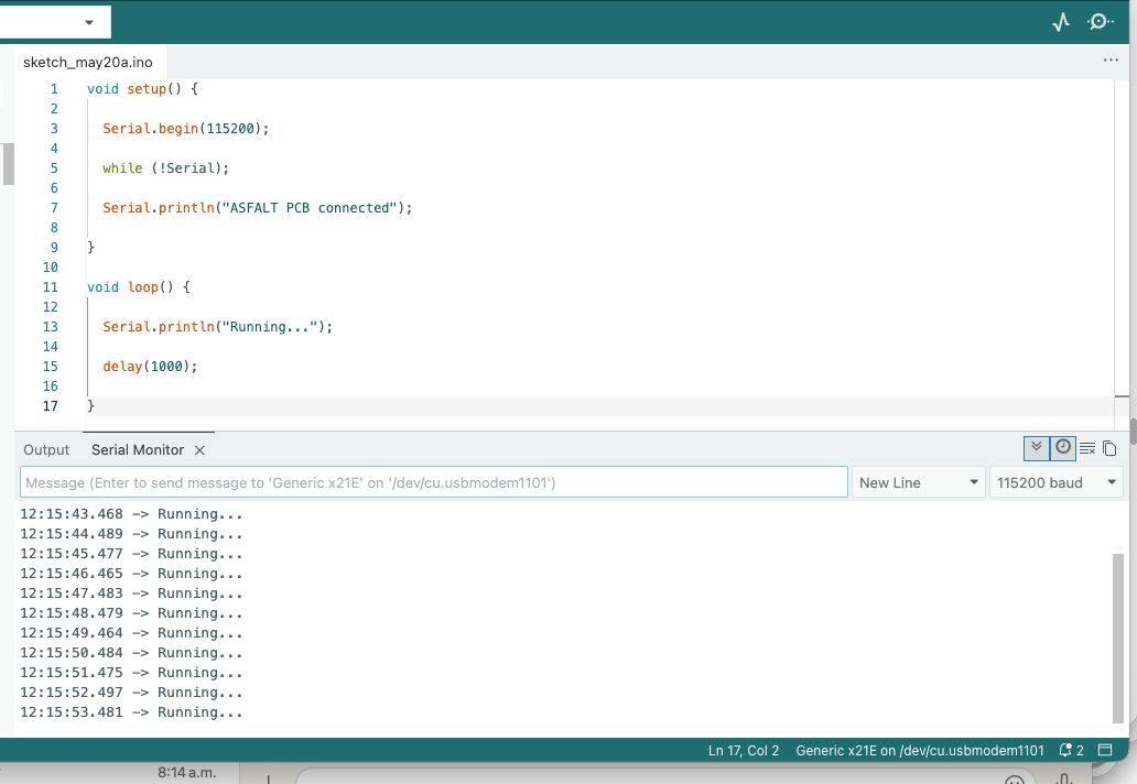 Serial monitor communication test