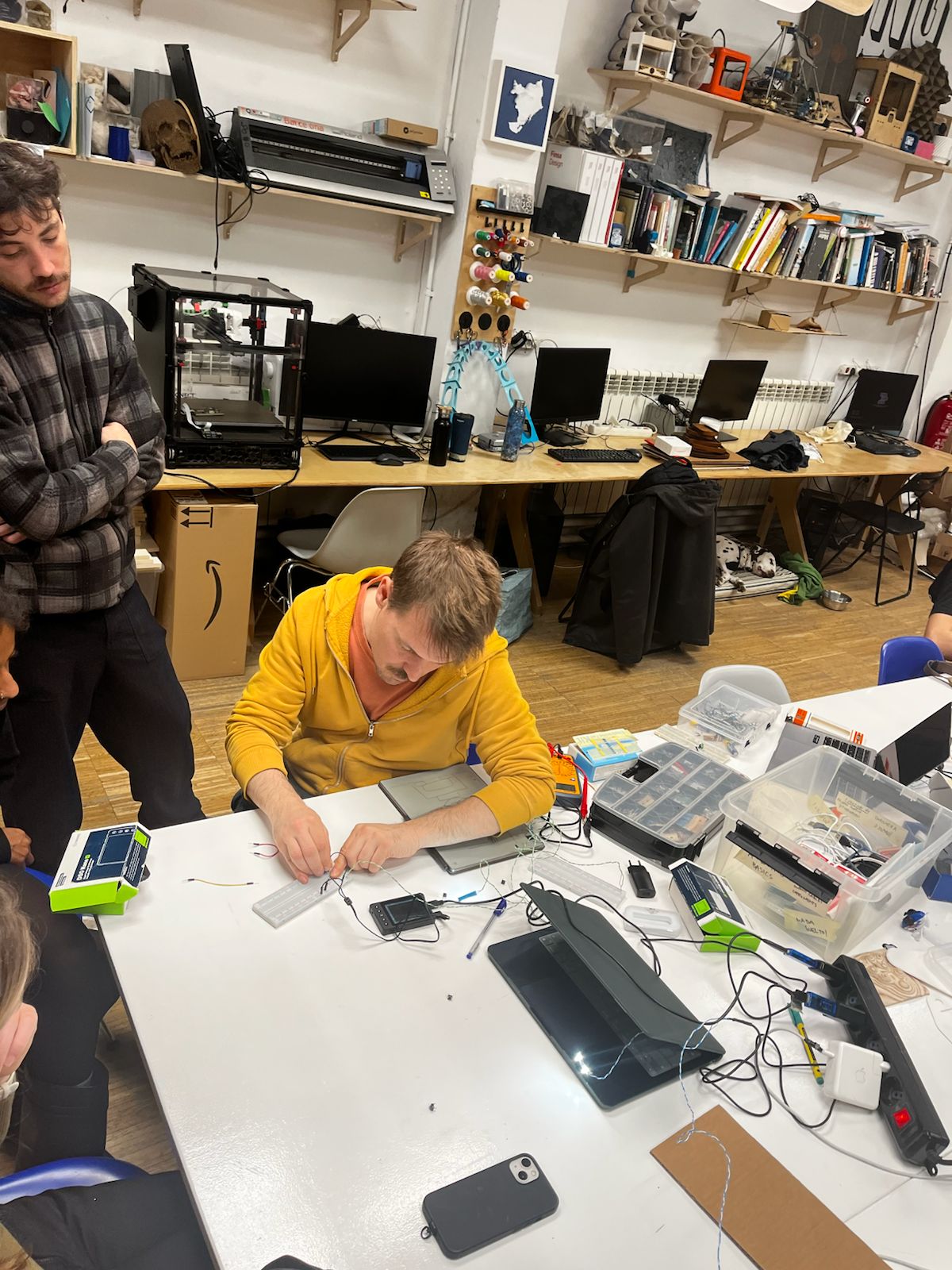 Breadboard setup with potentiometer