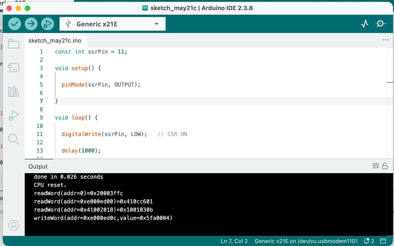 SSR control code