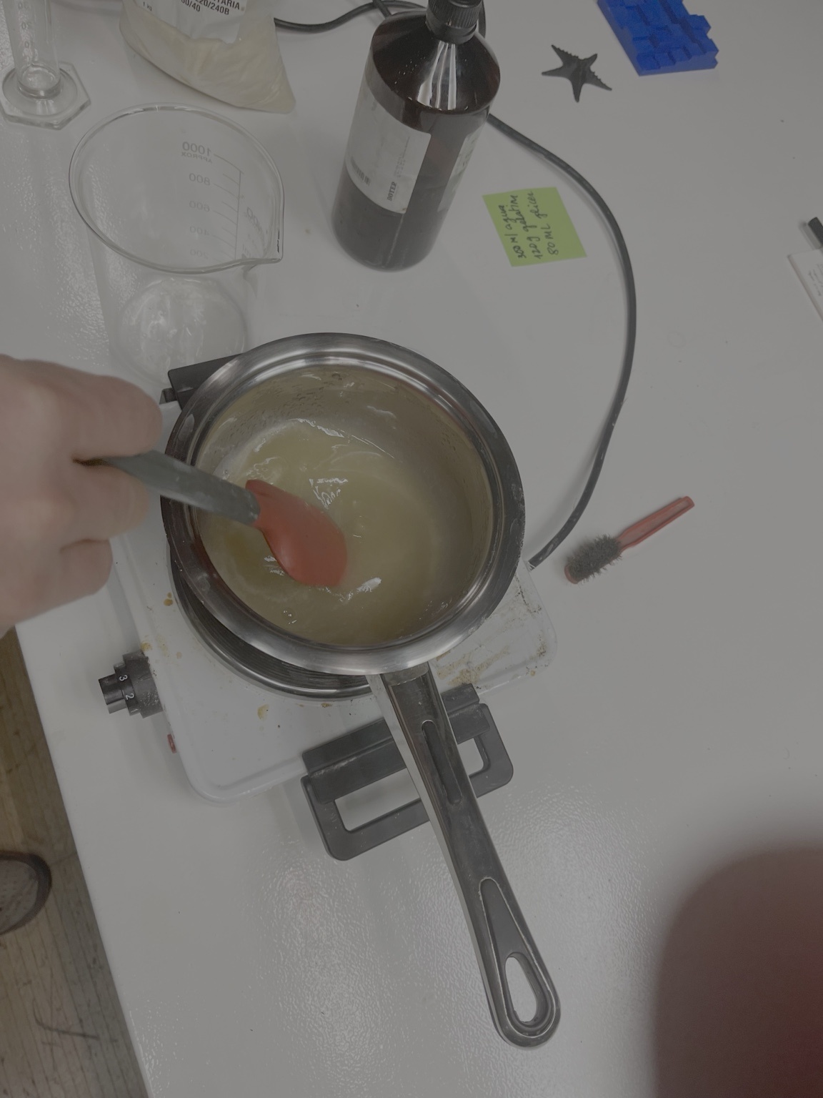 Heating biomaterial mixture