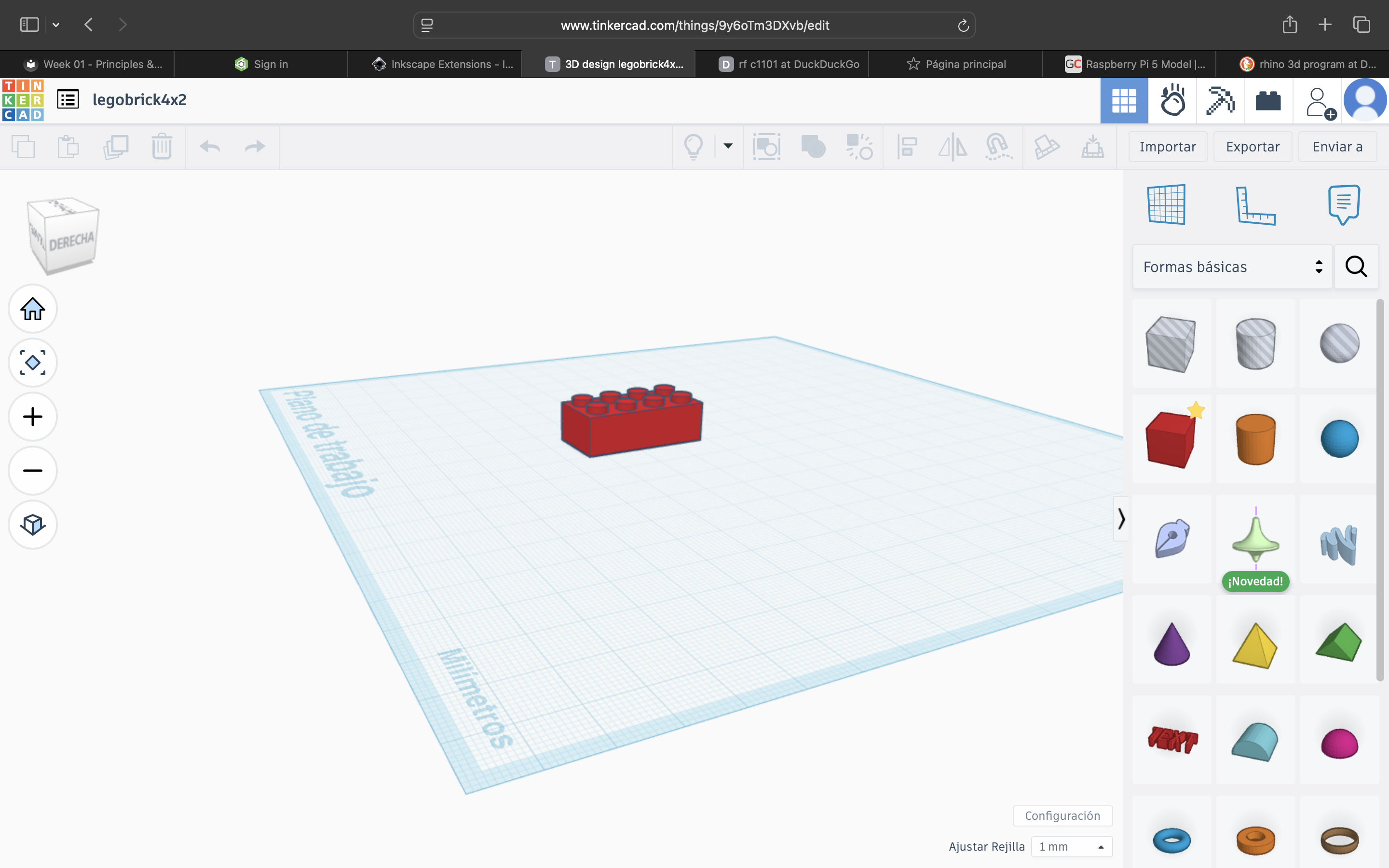 TinkerCAD lego brick