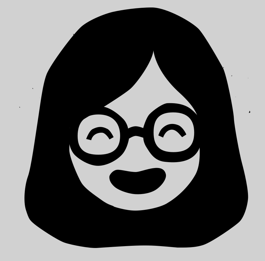The avatar illustration source art: a smiling figure with glasses and long dark hair, the design motif milled into the wax mold