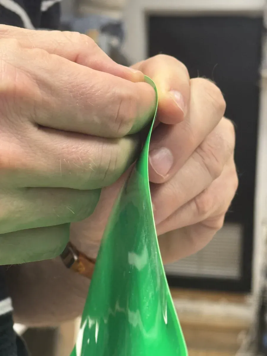 Testing vinyl seal by hand
