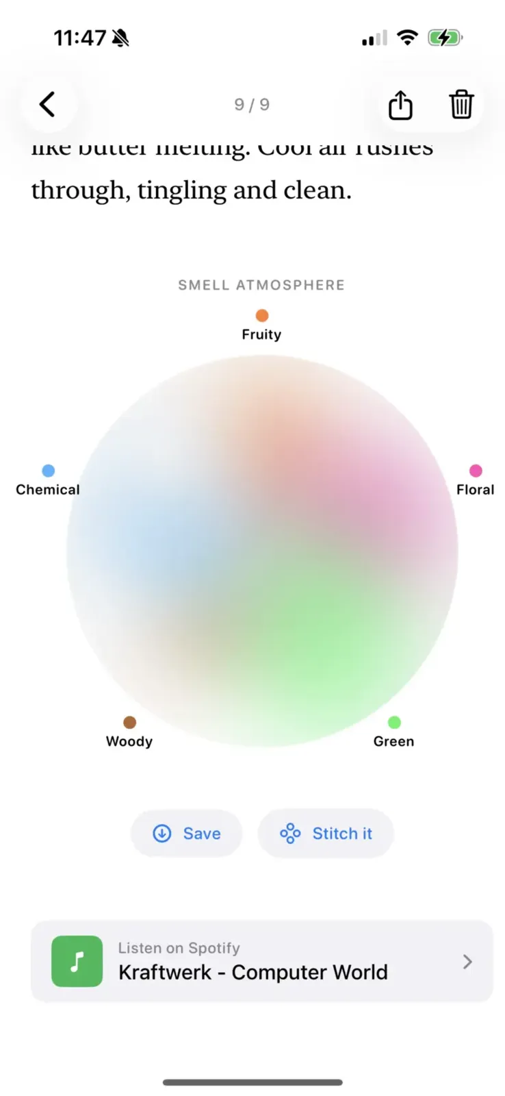 Whiff smell atmosphere orb visualization