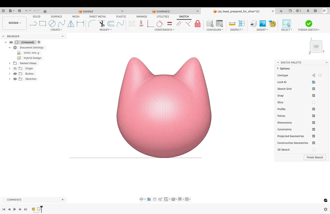 Cat head 3D model