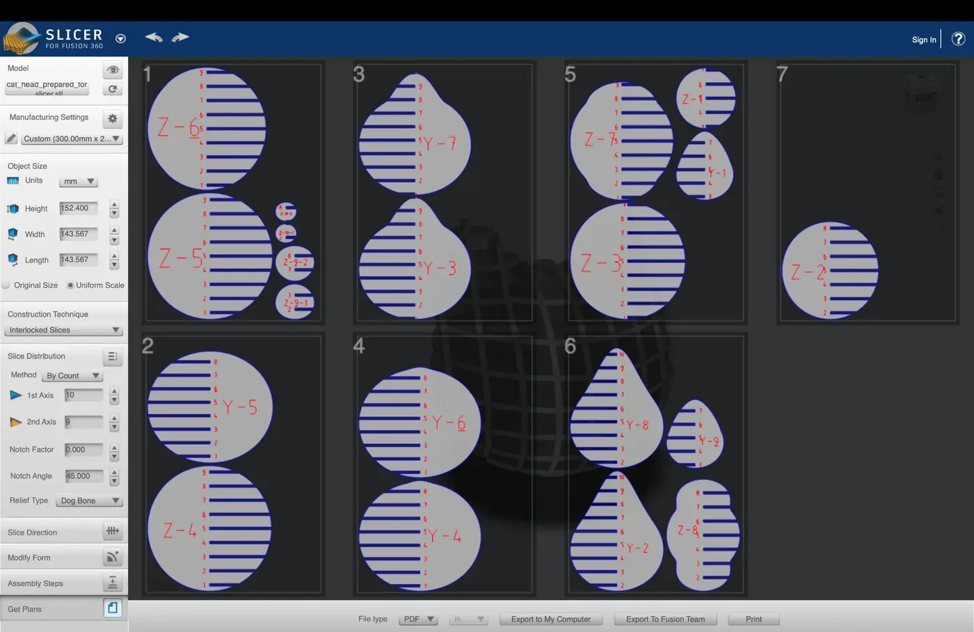 2D cut plans