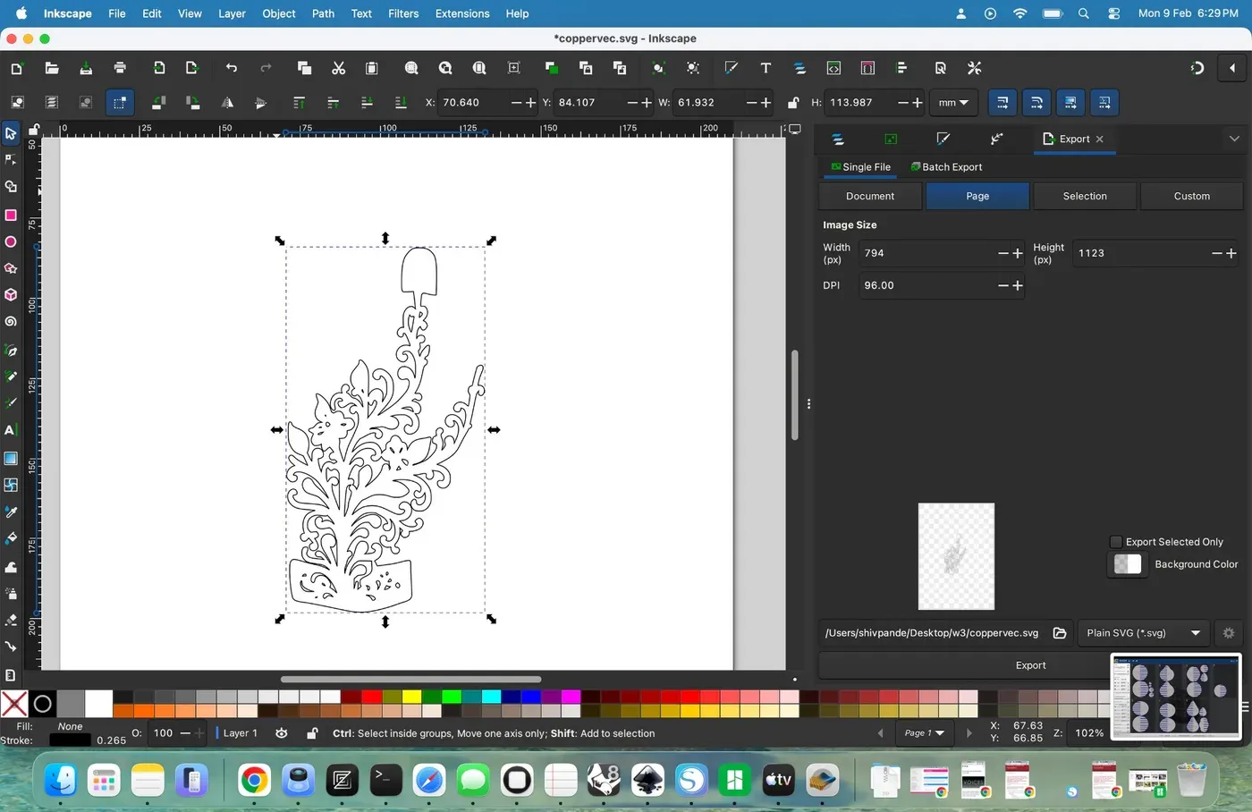 Floral design in Inkscape