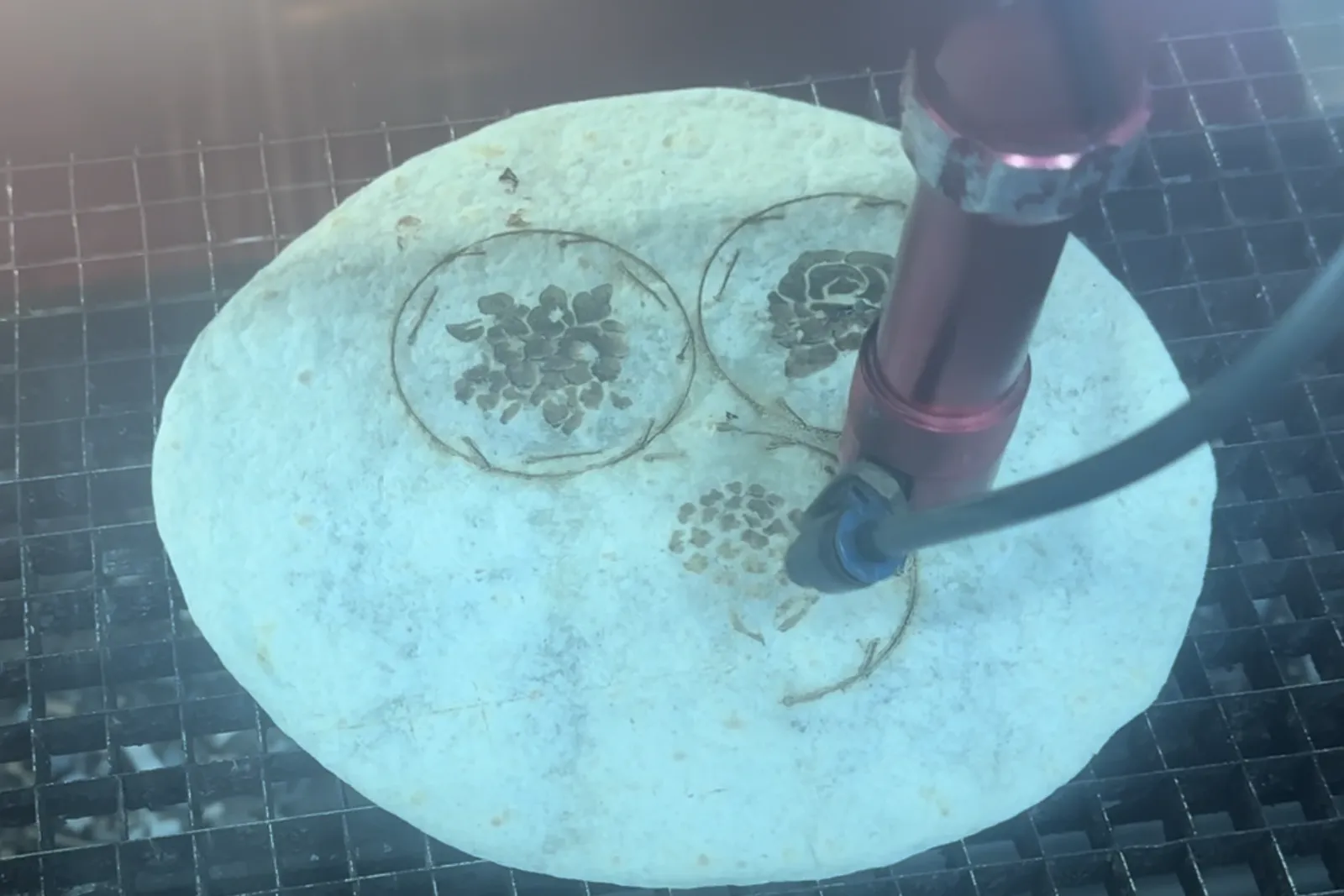 Tortilla in a laser cutter