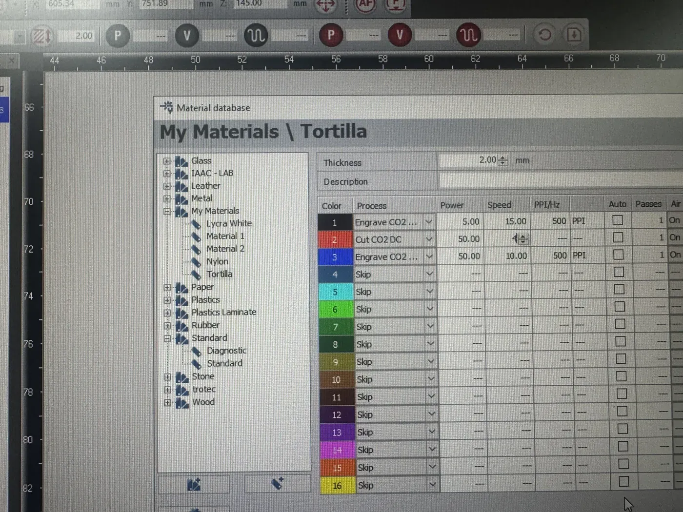Tortilla in material database