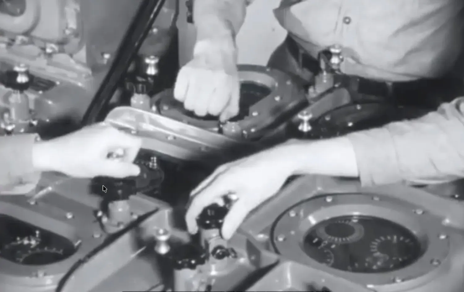 Mechanical computer operations, circa 1950s