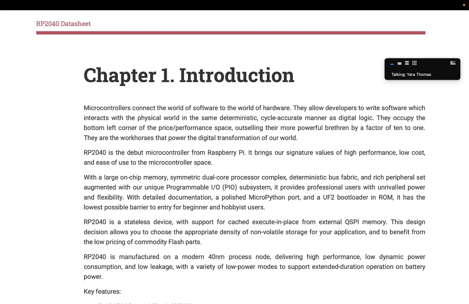 RP2040 Datasheet Chapter 1 Introduction