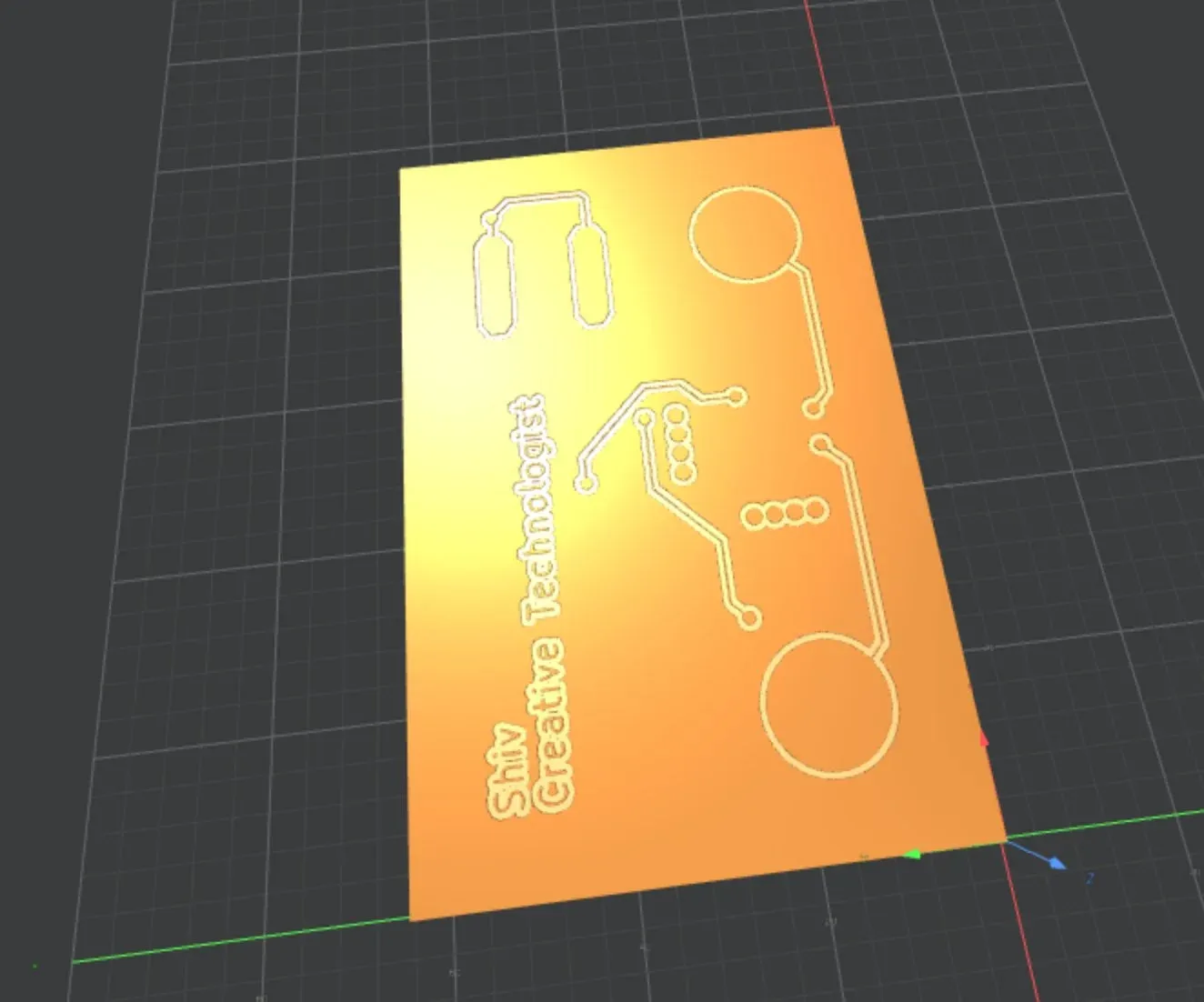 Mods toolpath simulation, front copper layer with text, touch pads, SWD pads