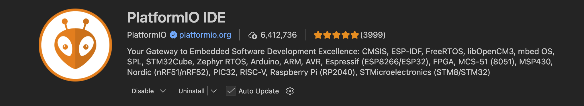 PlatformIO sidebar in VS Code