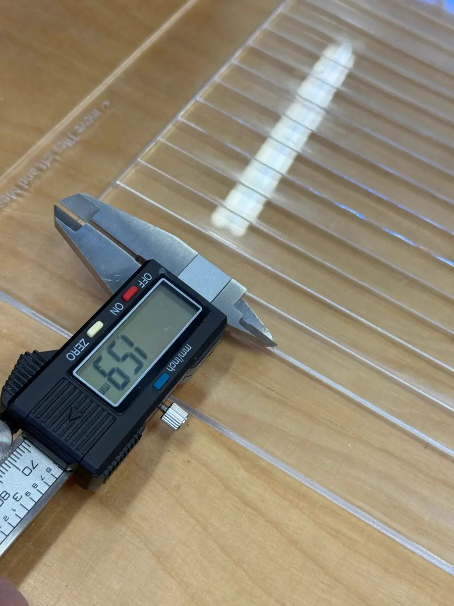 Kerf when cutting with Epilog Laser Zing (Close Up)