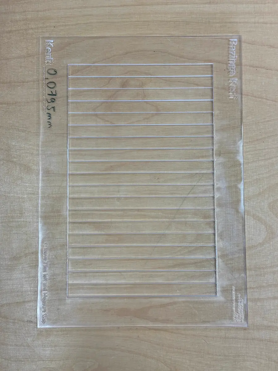 Kerf when cutting with Epilog Laser Zing (Wide Shot)