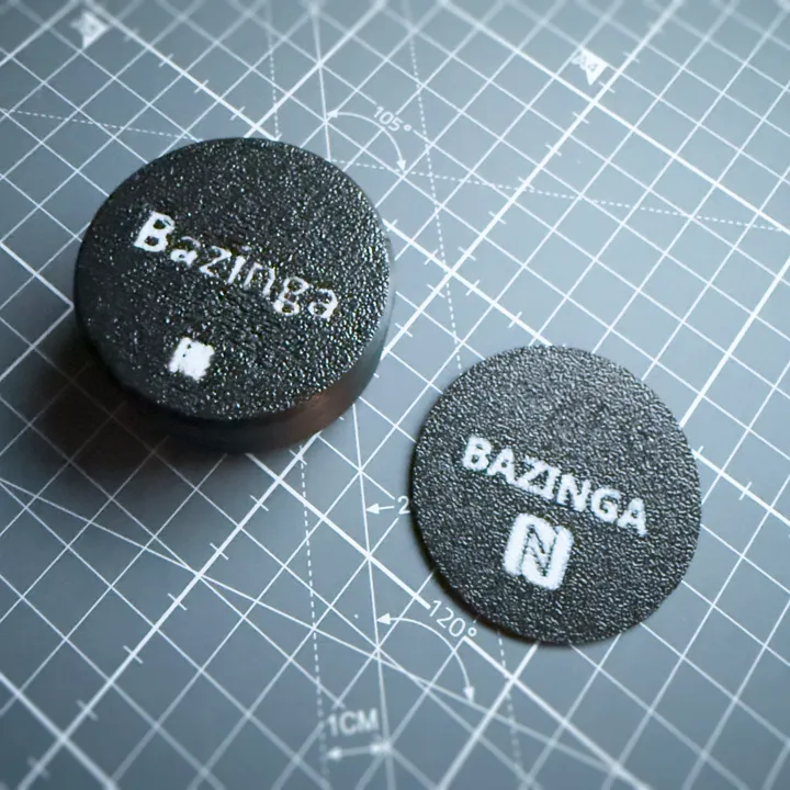 Front view of the printed NFC machine tag