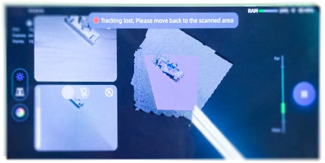 Tracking loss during Vega scanning