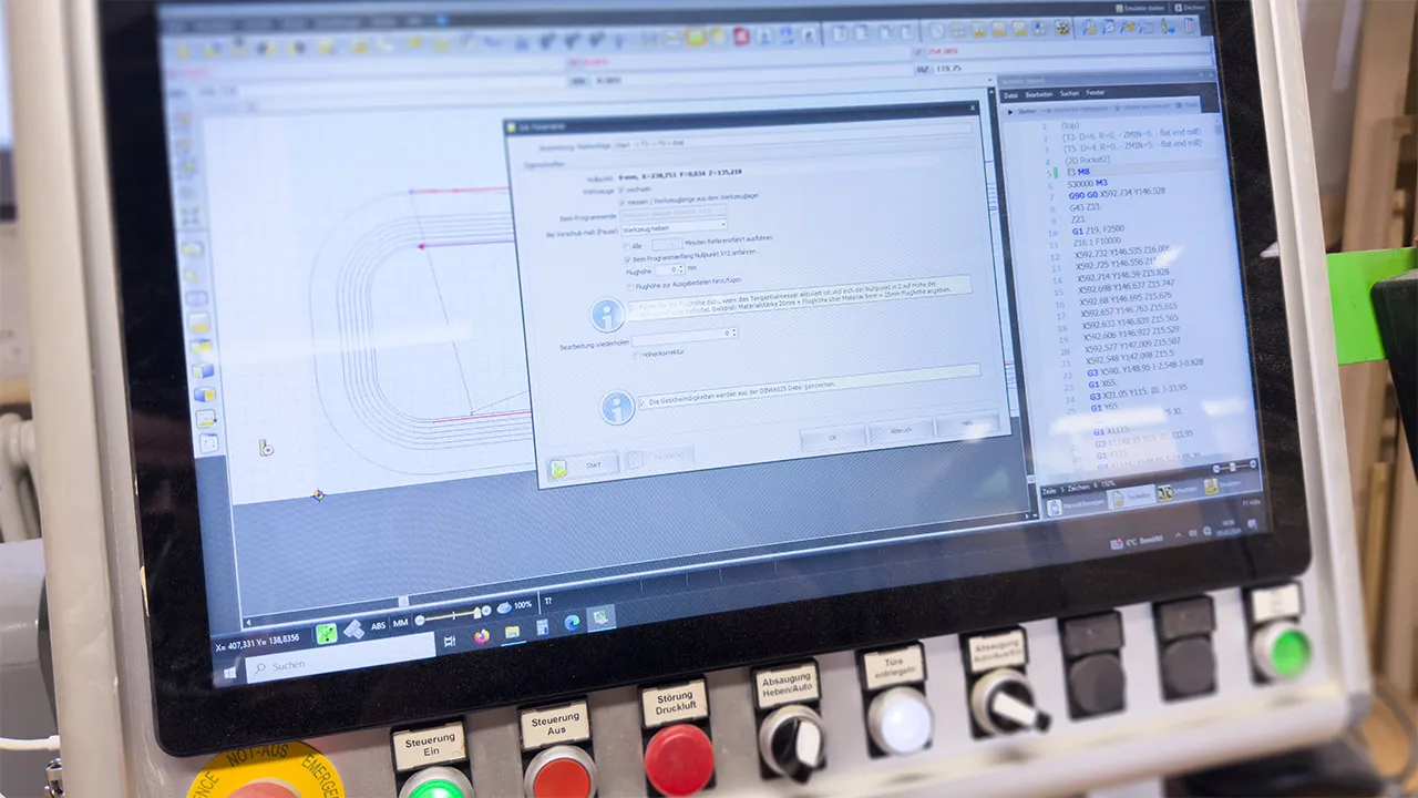 CNC machine start and secured board