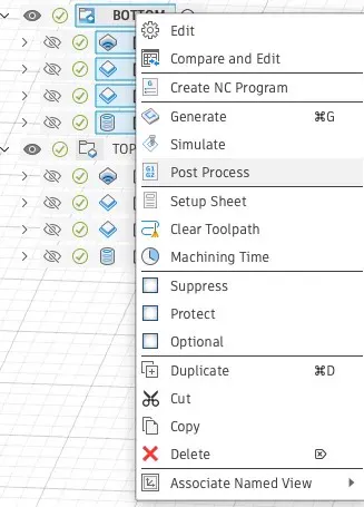 Create NC Program dialog in Fusion 360