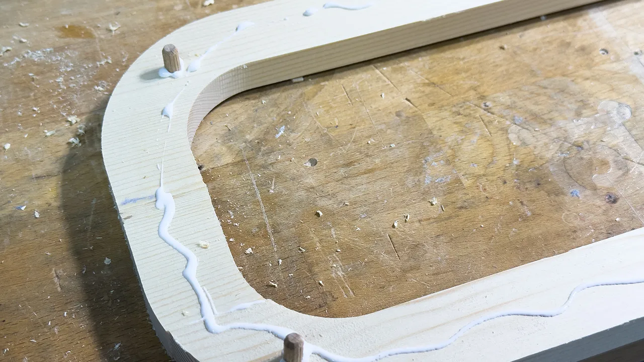 Gluing the milled lamp body parts