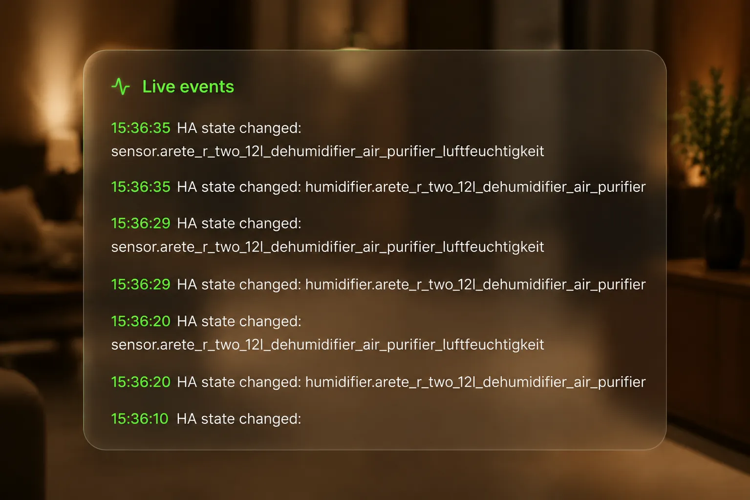 Real-time state events from Home Assistant to Qyra Backend
