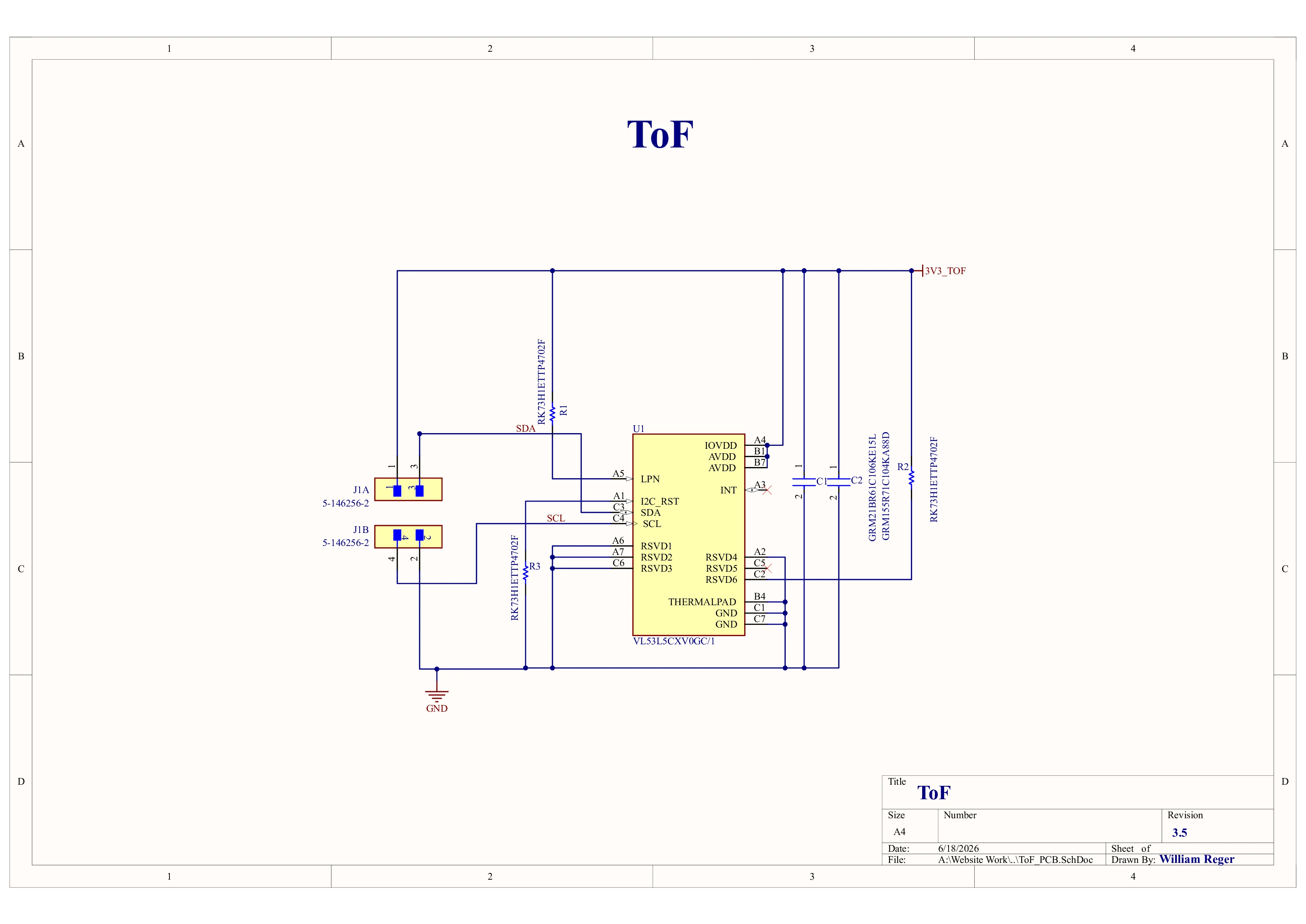 Time-of-flight sensor schematic