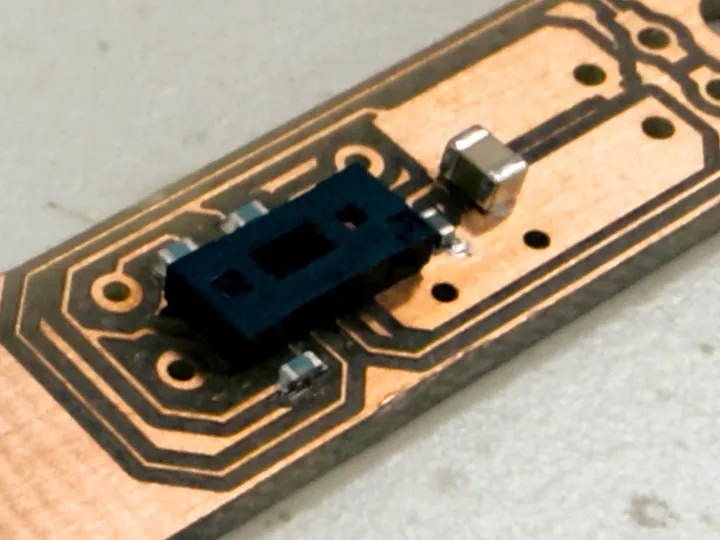 Close-up of the ToF PCB