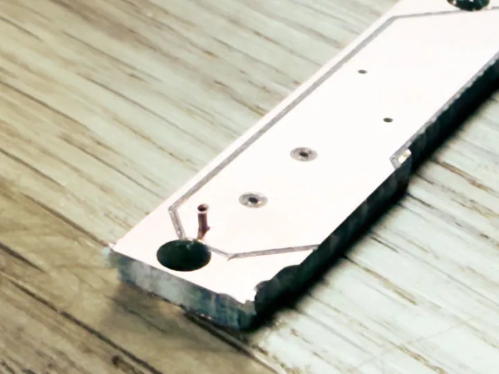 Via testing on a milled PCB