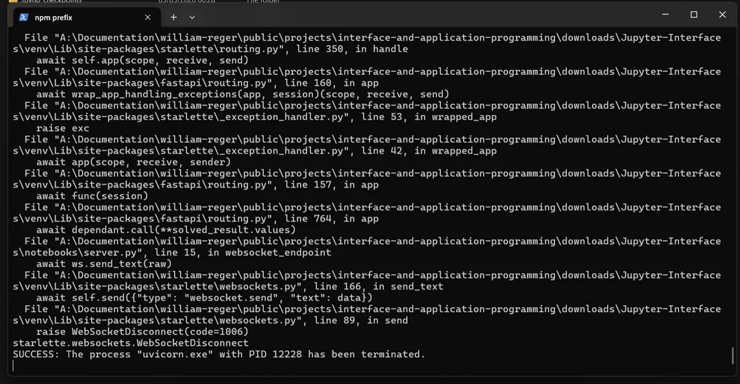 Terminating uvicorn and closing the serial connection from the notebook