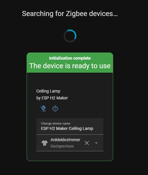 ZigBee ceiling lamp in its assembled state