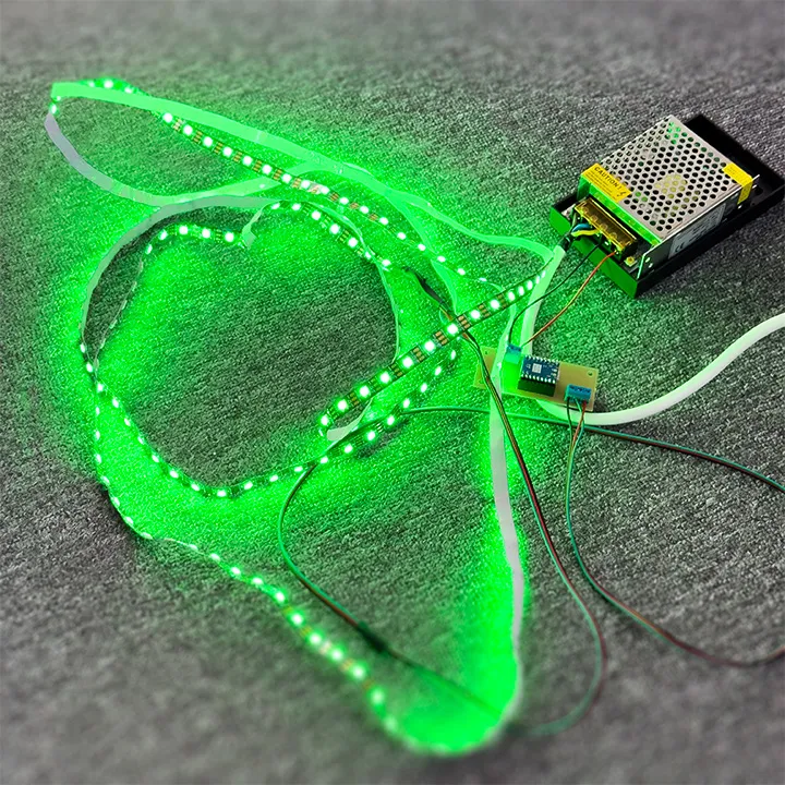 Ceiling lamp board with RGB LED strip controlled via ZigBee