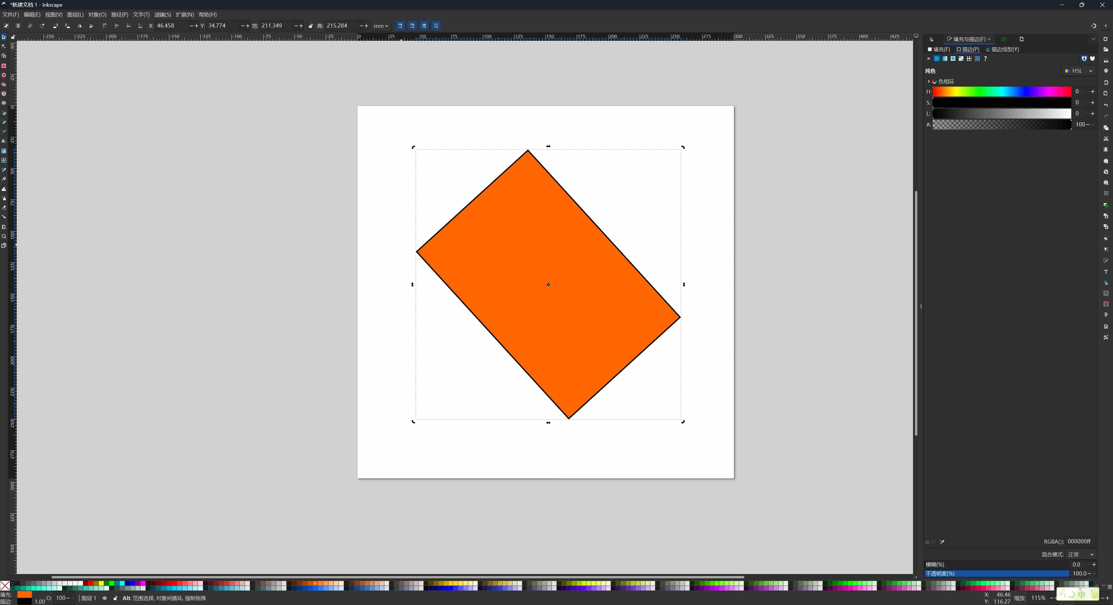 Rotated frame with bounding box