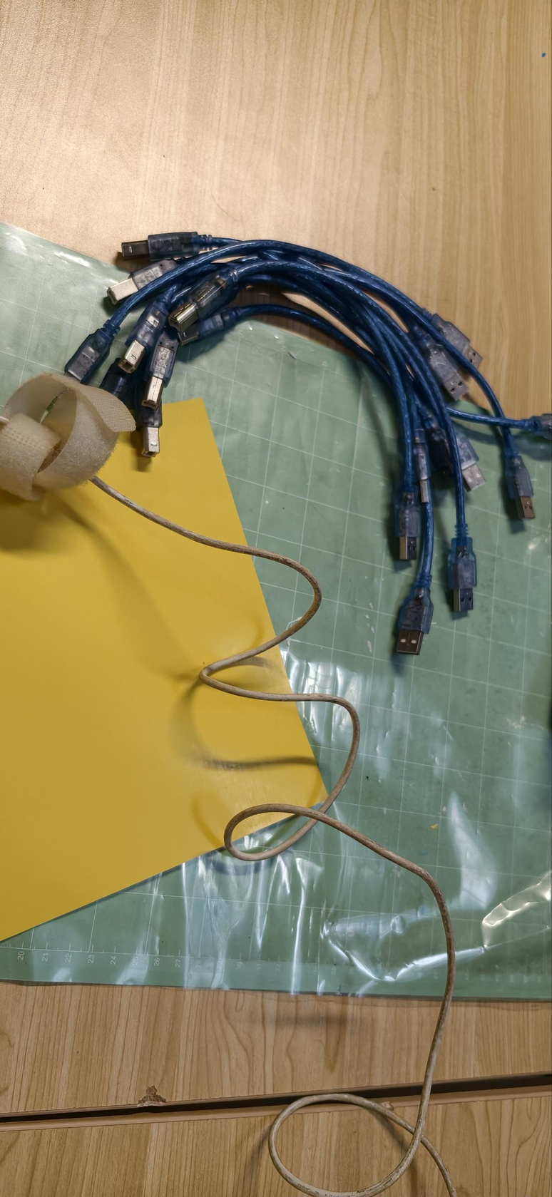 Protective film removed from cutting mat