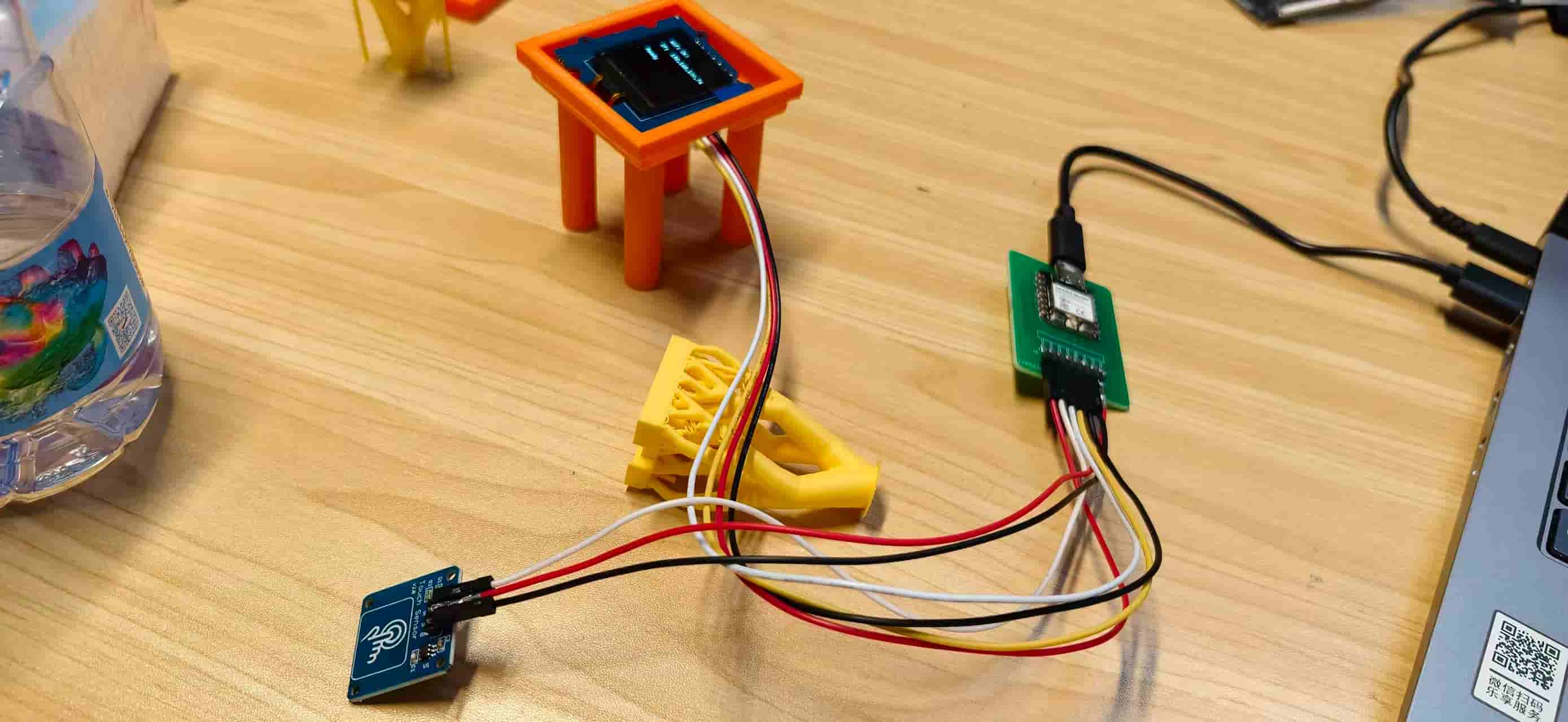 OLED holder prototype with display wired
