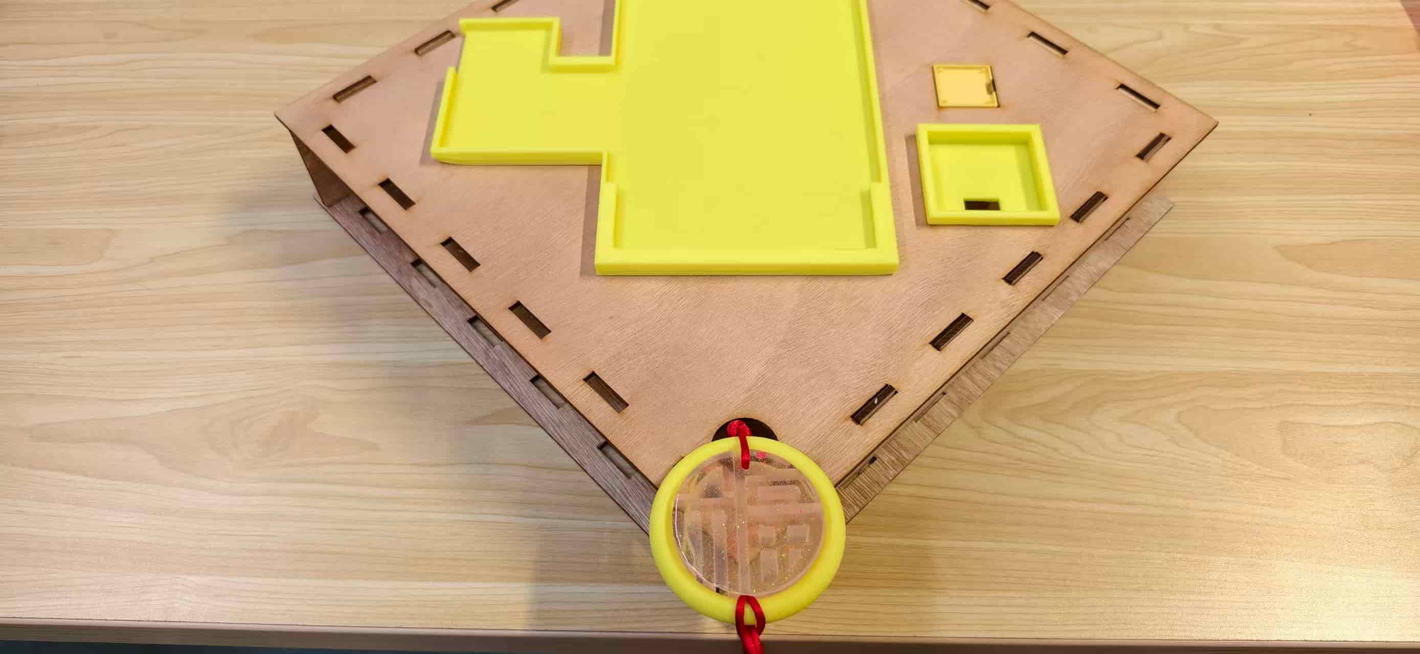 OLED holder and other inserts flush-mounted in the laser-cut panel