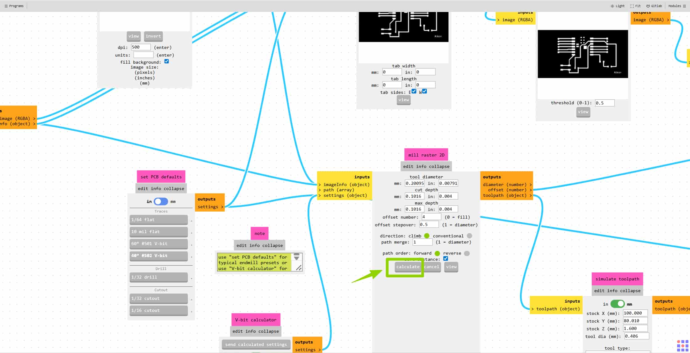 Mods CE G-code generation