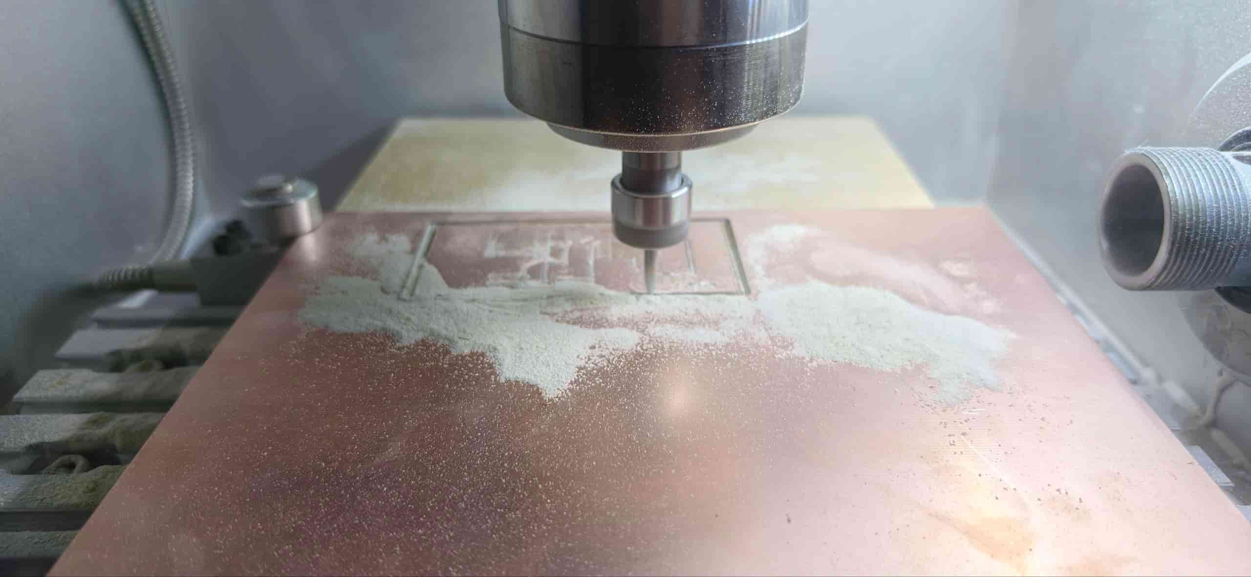 Trace cutting in progress