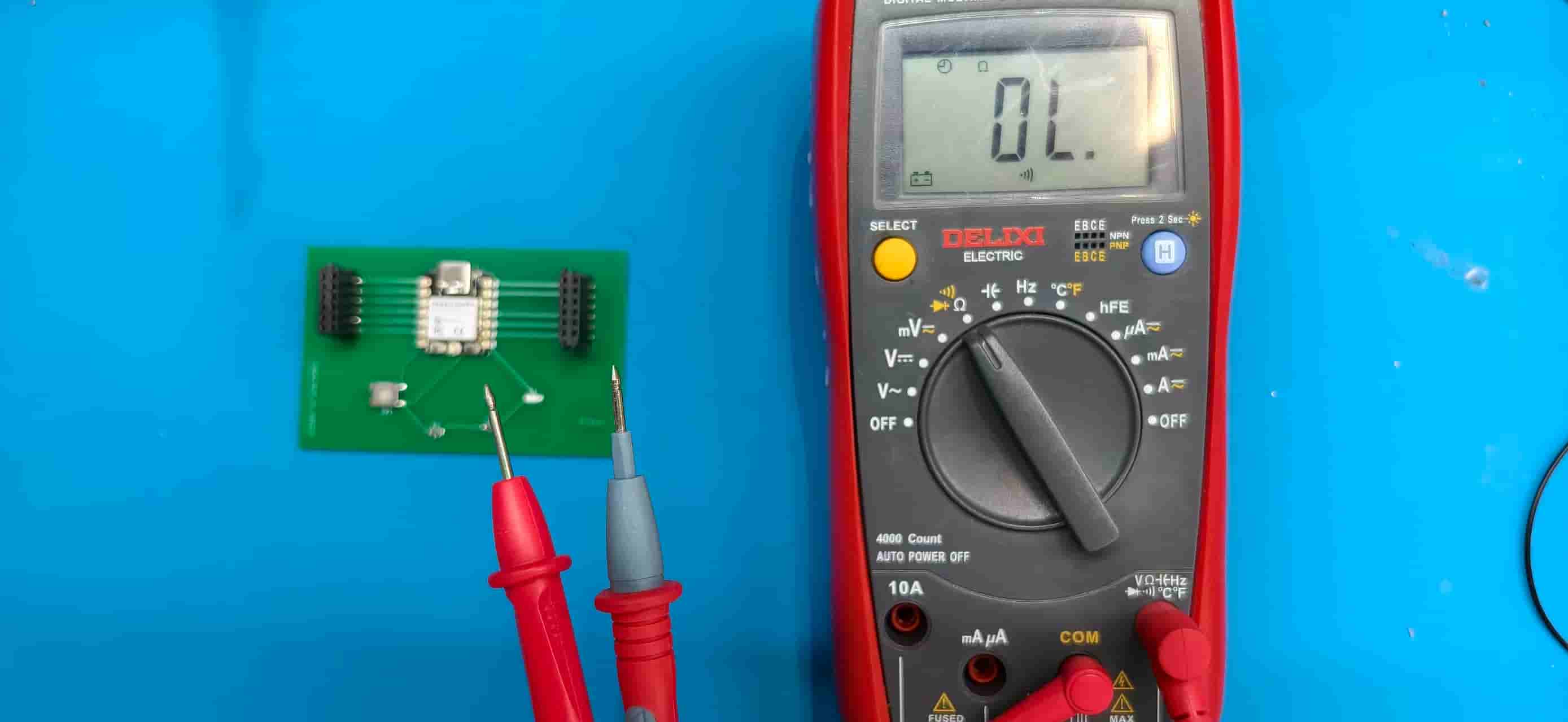 Checking the assembled JLC board