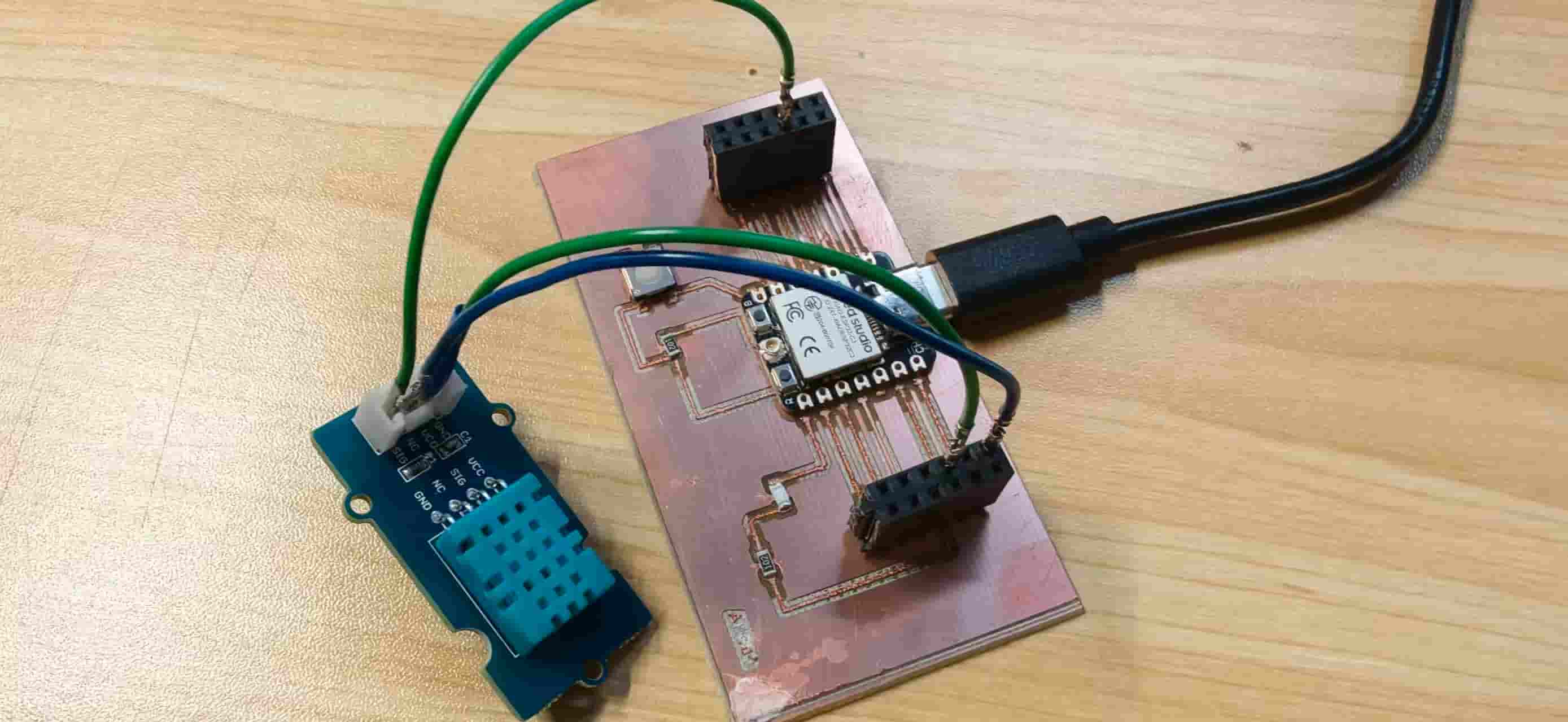 Grove DHT11 wired to the server XIAO ESP32C3 (signal on D2)