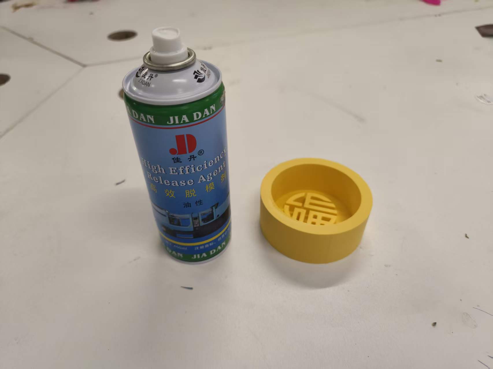 Fu 3D-printed positive with release agent ready (same prep, different attitude)