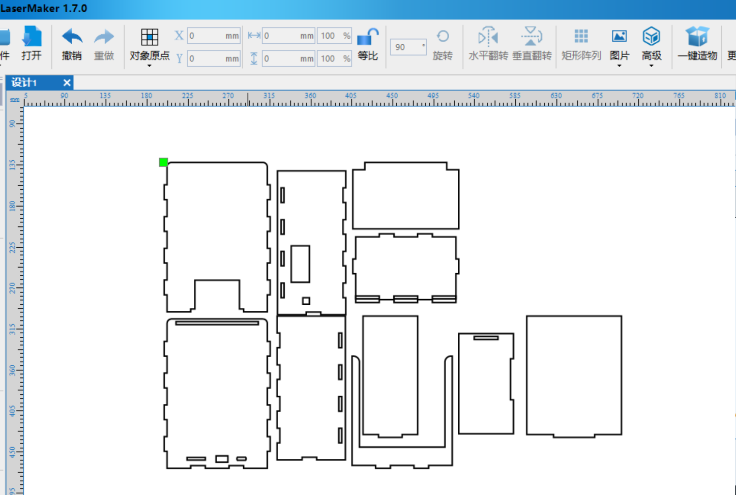 Laser-cut CAD layout
