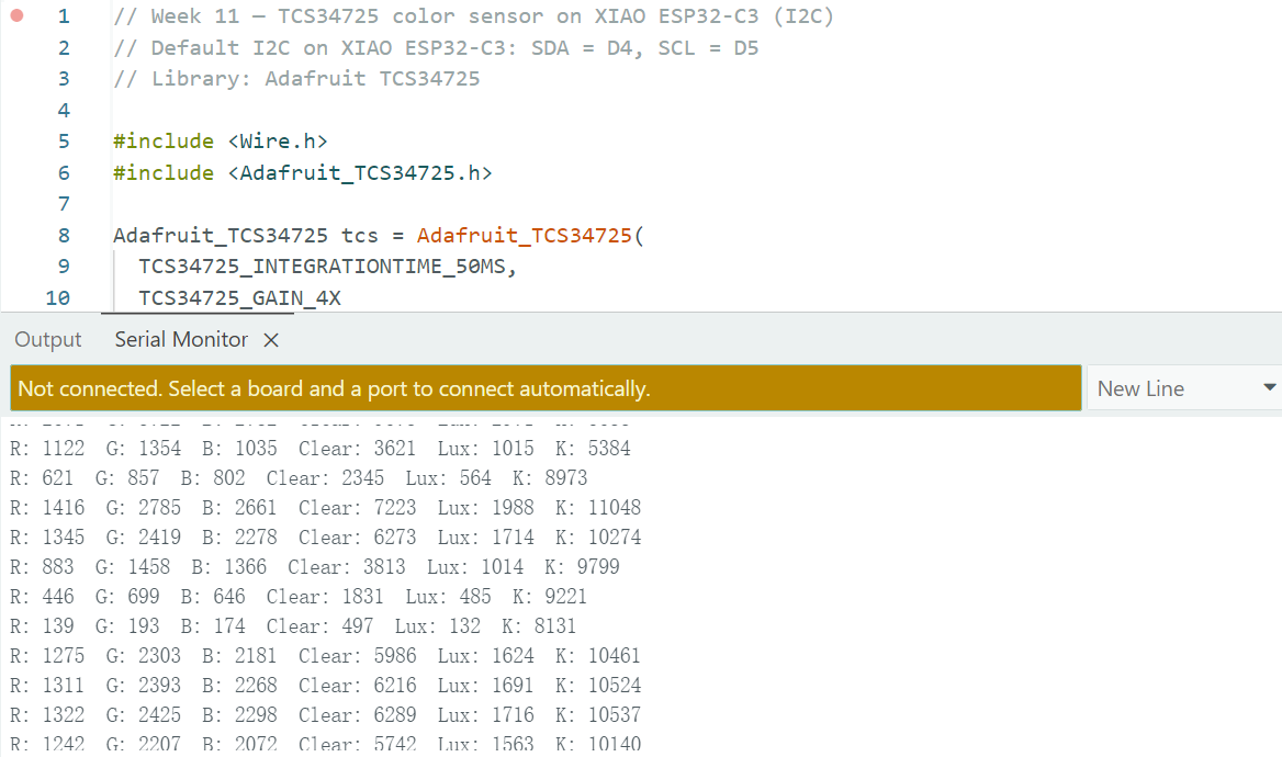 Color Sensor Data