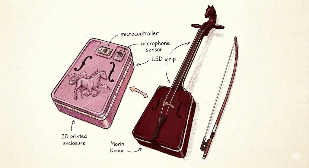 Smart Morin Khuur conceptual sketch