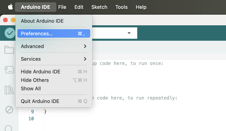 Arduino IDE board manager URL