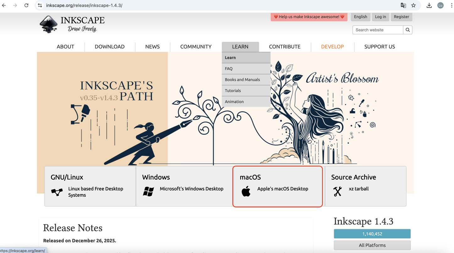 Inkscape installation