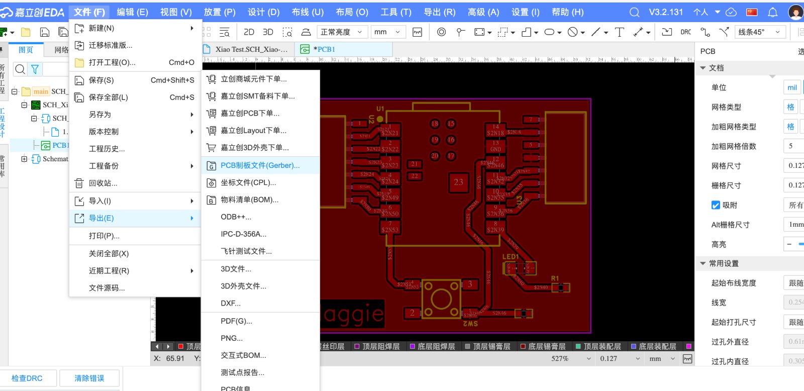 EasyEDA project creation