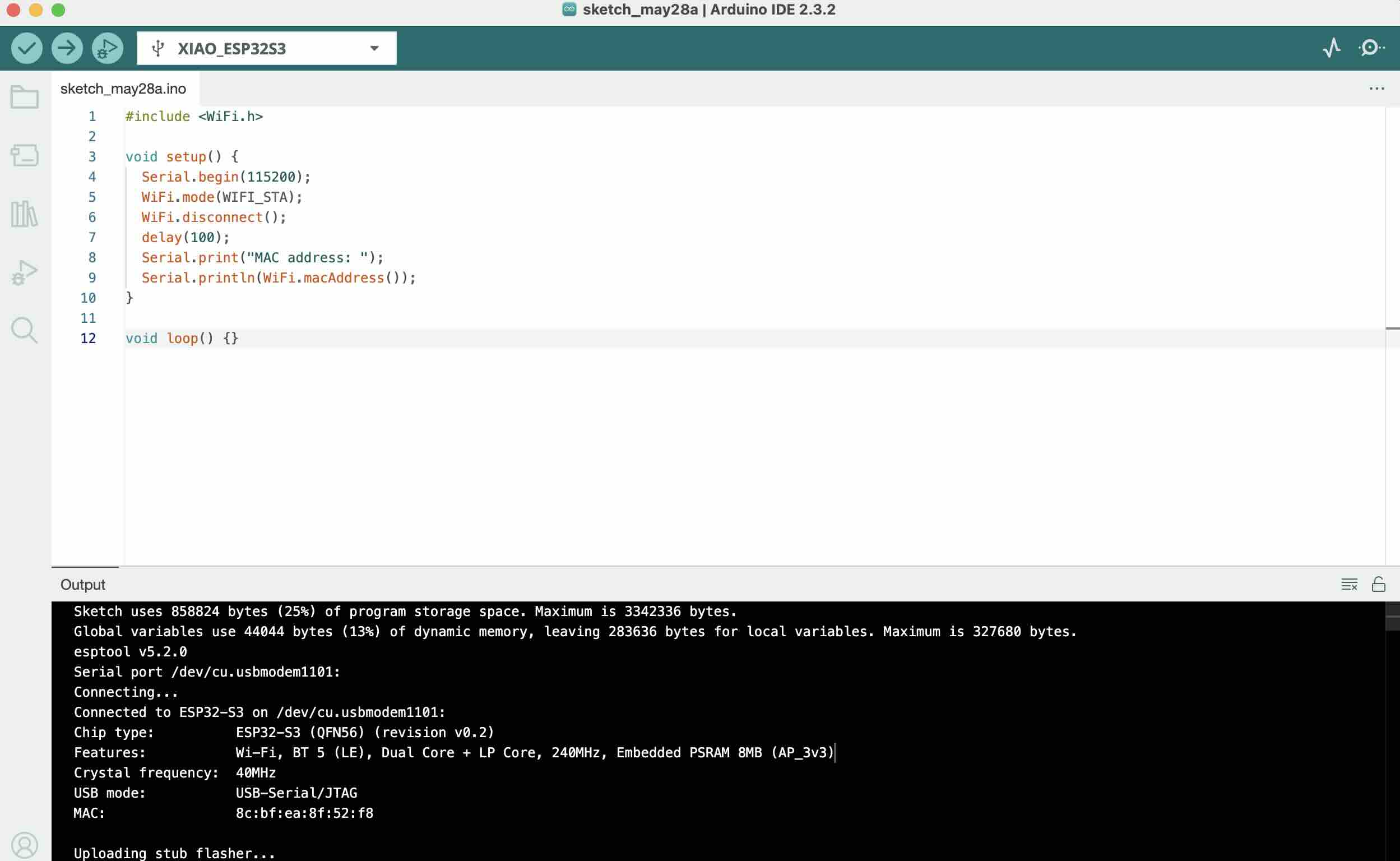 Sender board MAC address