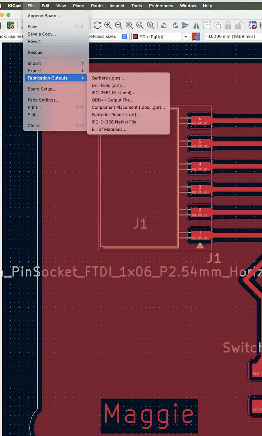 KiCad Gerber export