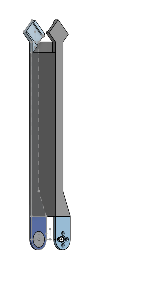 Onshape — arm coupling extrude tied to layout vertex