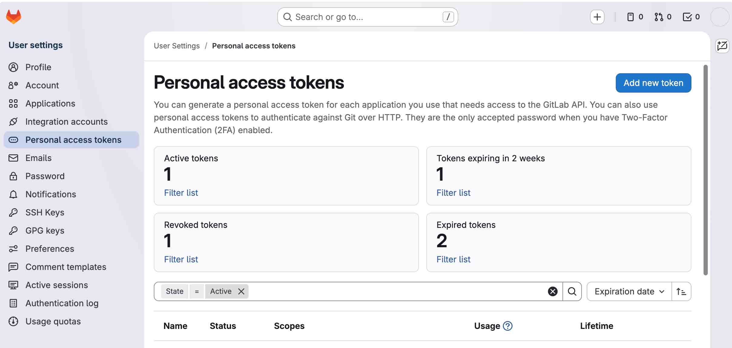 Personal Access Token